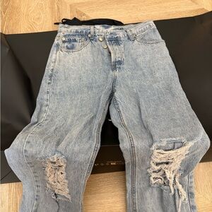 Princess Polly Light Blue Straight Leg Jeans